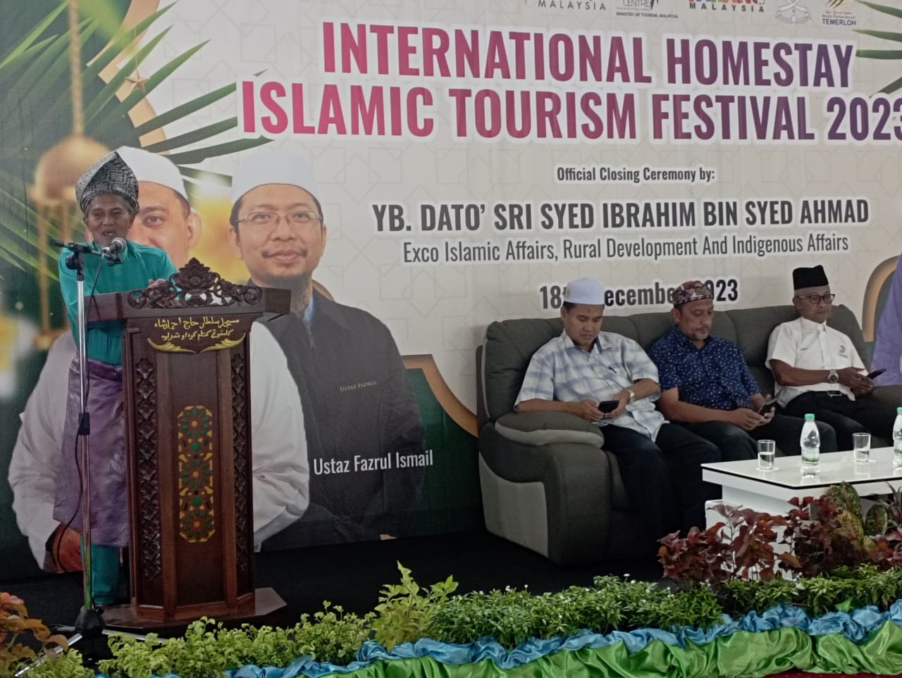 Pelaksana kegiatan Dato Sahariman Hamdan berikan sambutan pada penutupan IHITF 2023.